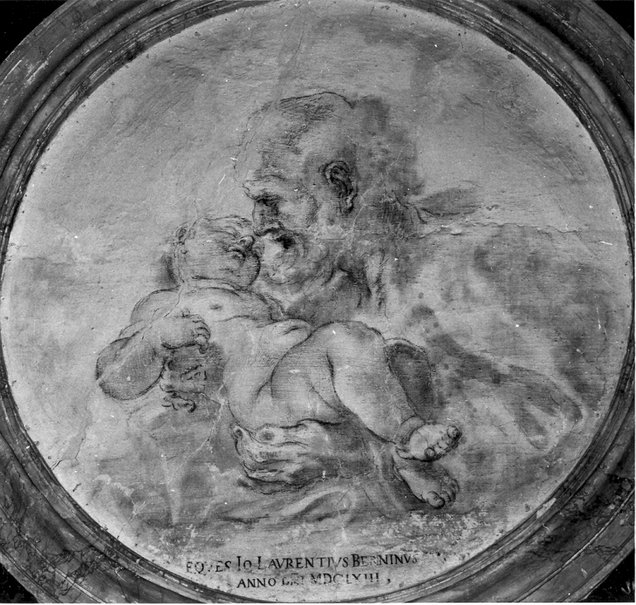 San Giuseppe e Ges&ugrave; Bambino (disegno) di Bernini Gian Lorenzo (sec. XVII) 